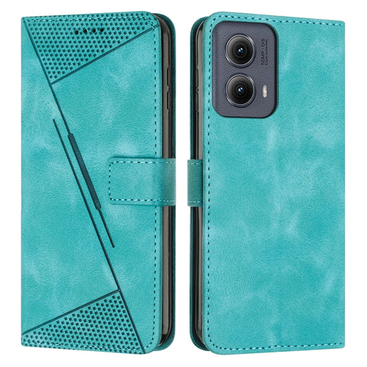 For Motorola Edge 2024 Dream Triangle Leather Phone Case with Lanyard(Green) - Motorola Cases by buy2fix | Online Shopping UK | buy2fix