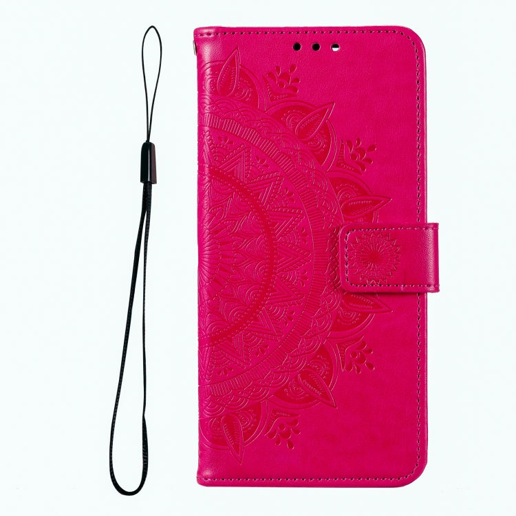 For iPhone 16 Plus Totem Flower Embossed Leather Phone Case(Red) - iPhone 16 Plus Cases by buy2fix | Online Shopping UK | buy2fix