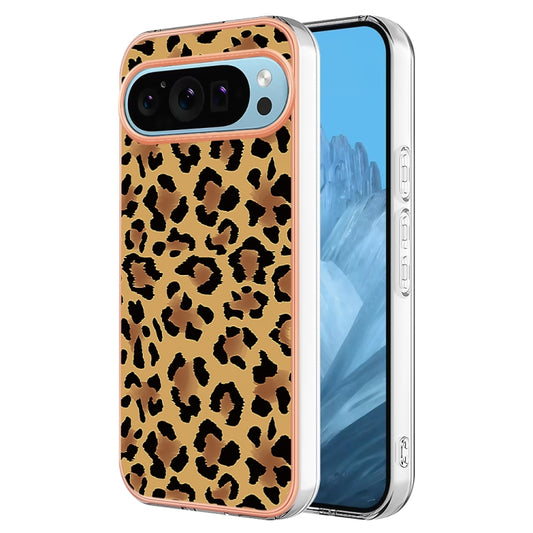 For Google Pixel 9 / 9 Pro Electroplating Dual-side IMD Phone Case(Leopard Print) - Google Cases by buy2fix | Online Shopping UK | buy2fix