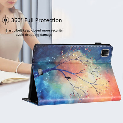 For iPad Pro 11 2024 Sewing Litchi Texture Smart Leather Tablet Case(Oil Painting Tree) - iPad Pro 11 2024 Cases by buy2fix | Online Shopping UK | buy2fix