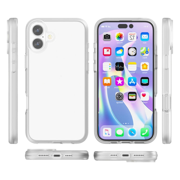 For iPhone 16 Plus Rubber Oil Surface Solid Color Phone Case(White) - iPhone 16 Plus Cases by buy2fix | Online Shopping UK | buy2fix