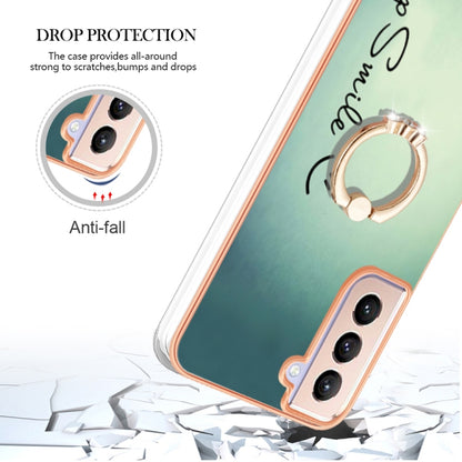 For Samsung Galaxy S21+ 5G Electroplating Dual-side IMD Phone Case with Ring Holder(Smile) - Galaxy S21+ 5G Cases by buy2fix | Online Shopping UK | buy2fix
