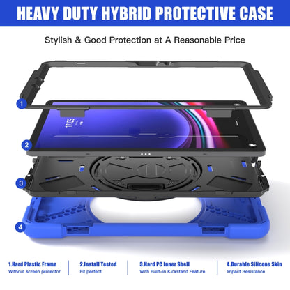 For Samsung Galaxy Tab S9 / S8 / S7 Rotary Handle Grab TPU + PC Tablet Case(Blue) - Galaxy Tab S9 Cases by buy2fix | Online Shopping UK | buy2fix