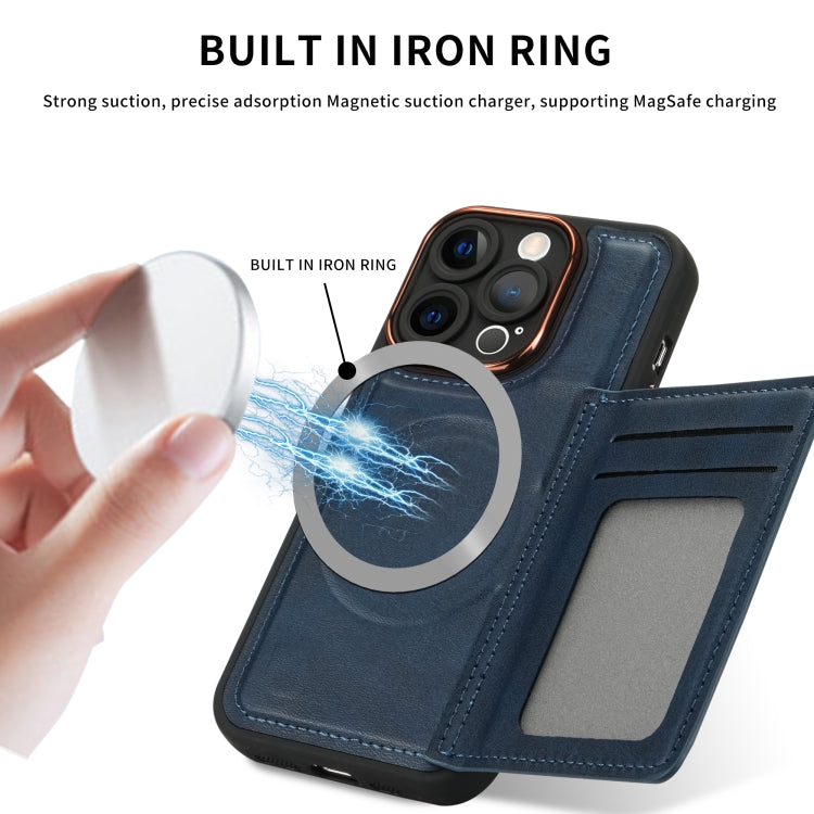 For iPhone 11 Pro Max Multifunctional Magsafe Magnetic Card Bag Phone Case(Blue) - iPhone 11 Pro Max Cases by buy2fix | Online Shopping UK | buy2fix