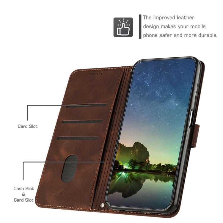 For Samsung Galaxy S21 Ultra 5G Dream Triangle Leather Phone Case with Long Lanyard(Brown) - Galaxy S21 Ultra 5G Cases by buy2fix | Online Shopping UK | buy2fix