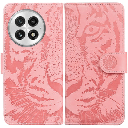 For OnePlus 13 Tiger Embossing Pattern Flip Leather Phone Case(Pink) - OnePlus Cases by buy2fix | Online Shopping UK | buy2fix