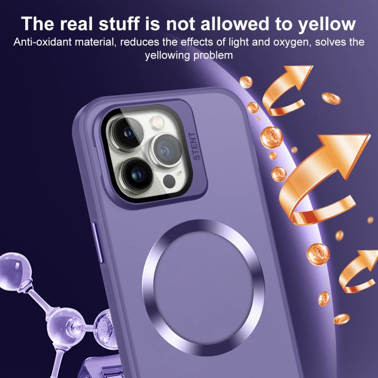 For iPhone 11 Pro Skin Feel CD Texture MagSafe Lens Holder Phone Case(Dark Purple) - iPhone 11 Pro Cases by buy2fix | Online Shopping UK | buy2fix