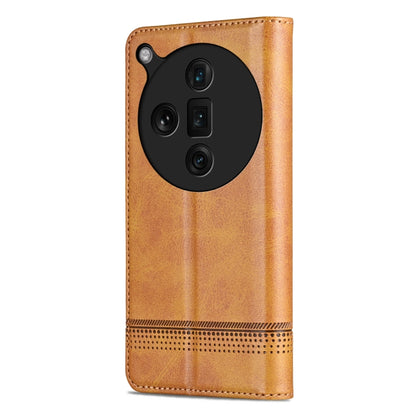 For OPPO Find X7 Ultra AZNS Magnetic Calf Texture Flip Leather Phone Case(Light Brown) - Find X7 Ultra Cases by AZNS | Online Shopping UK | buy2fix