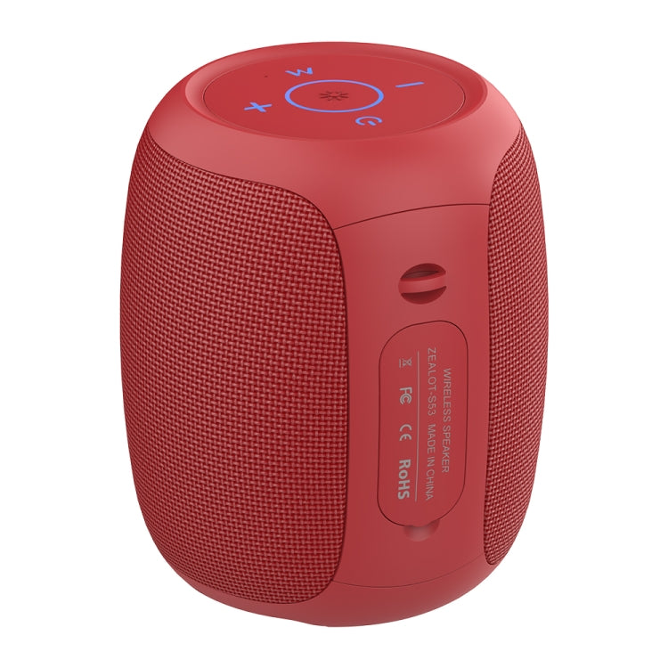 Zealot S53 IPX6 Waterproof Portable Colorful Wireless Bluetooth Speaker(Red) - Desktop Speaker by ZEALOT | Online Shopping UK | buy2fix