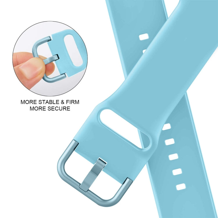 For Apple Watch Ultra 49mm Pin Buckle Silicone Watch Band(Light Blue) - Watch Bands by buy2fix | Online Shopping UK | buy2fix