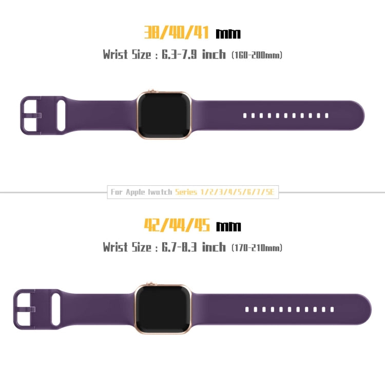 For Apple Watch Series 7 41mm Pin Buckle Silicone Watch Band(Dark Purple) - Watch Bands by buy2fix | Online Shopping UK | buy2fix