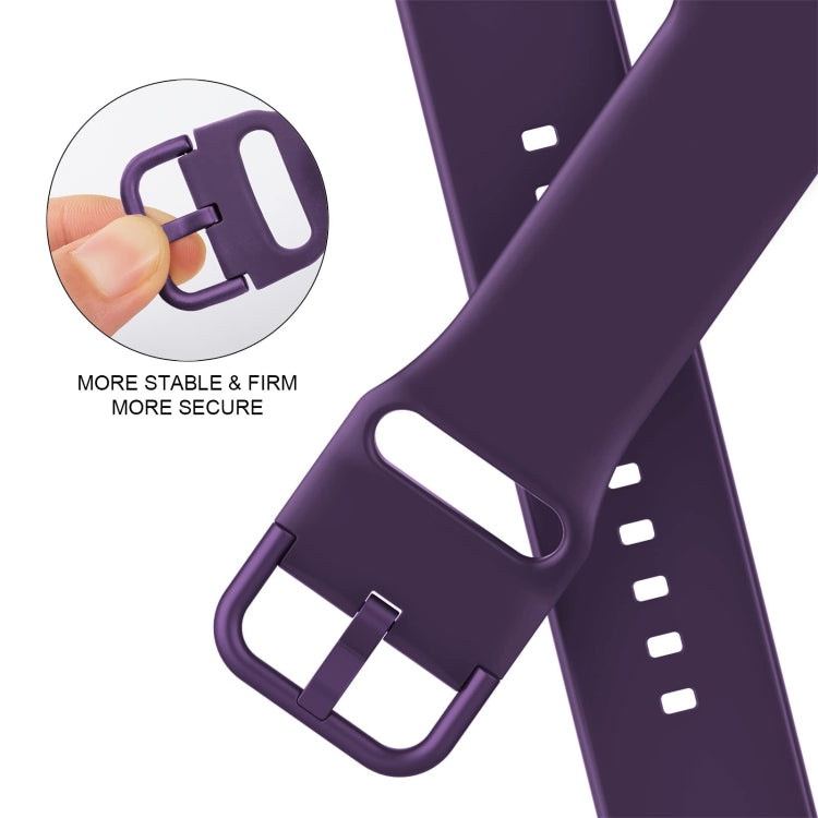 For Apple Watch SE 40mm Pin Buckle Silicone Watch Band(Dark Purple) - Watch Bands by buy2fix | Online Shopping UK | buy2fix