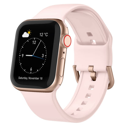 For Apple Watch Series 6 44mm Pin Buckle Silicone Watch Band(Pink Sand) - Watch Bands by buy2fix | Online Shopping UK | buy2fix