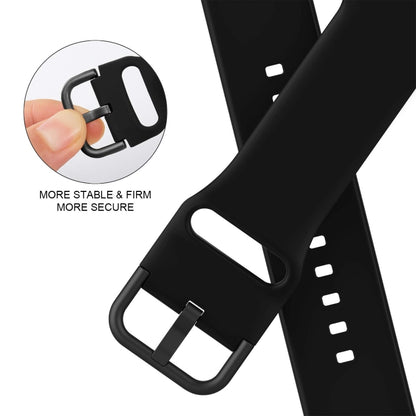 For Apple Watch Series 6 44mm Pin Buckle Silicone Watch Band(Black) - Watch Bands by buy2fix | Online Shopping UK | buy2fix