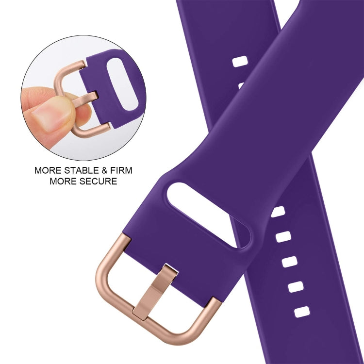 For Apple Watch 5 44mm Pin Buckle Silicone Watch Band(Purple) - Watch Bands by buy2fix | Online Shopping UK | buy2fix