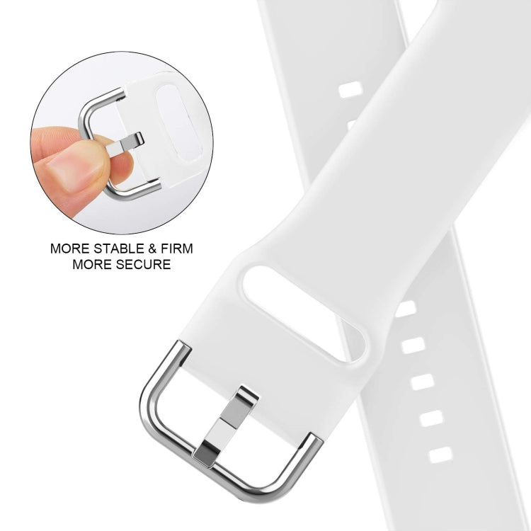 For Apple Watch Series 9 41mm Pin Buckle Silicone Watch Band(White) - Watch Bands by buy2fix | Online Shopping UK | buy2fix