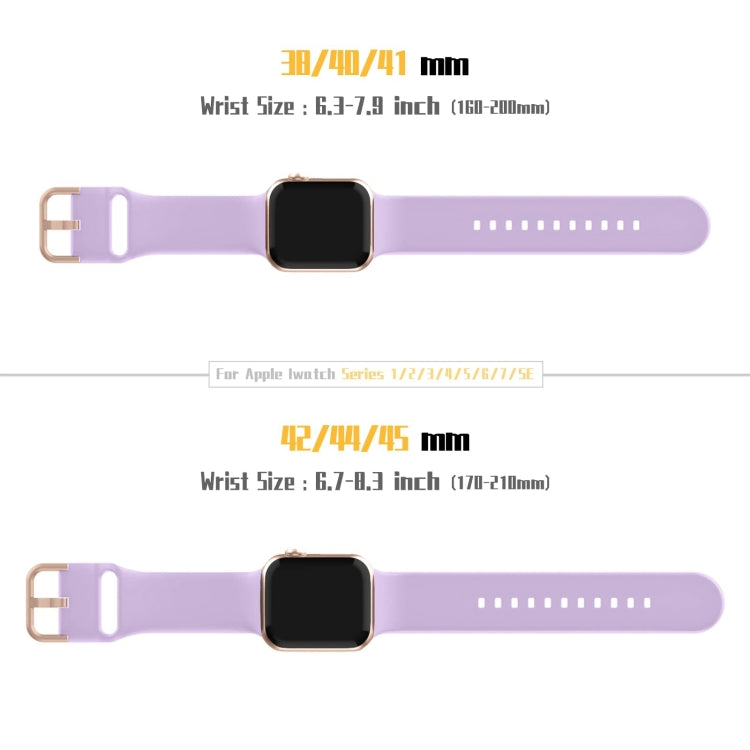 For Apple Watch Series 9 45mm Pin Buckle Silicone Watch Band(Lavender) - Watch Bands by buy2fix | Online Shopping UK | buy2fix