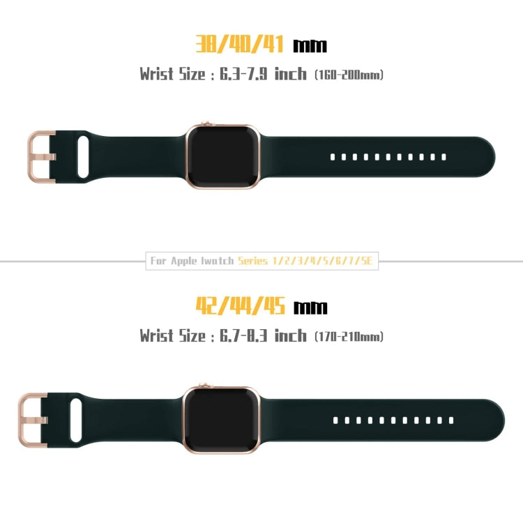 For Apple Watch SE 2023 44mm Pin Buckle Silicone Watch Band(Dark Green) - Watch Bands by buy2fix | Online Shopping UK | buy2fix