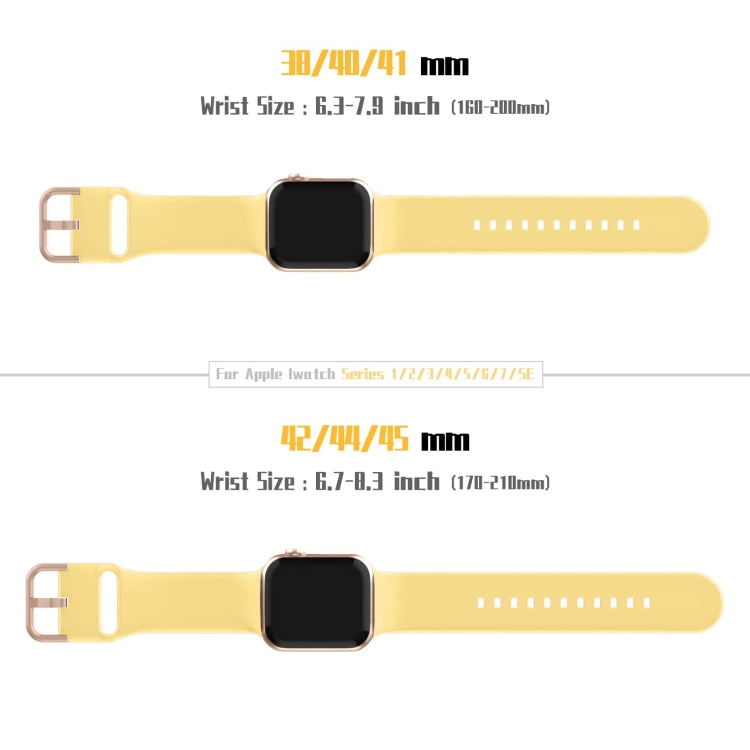 For Apple Watch SE 2023 40mm Pin Buckle Silicone Watch Band(Yellow) - Watch Bands by buy2fix | Online Shopping UK | buy2fix