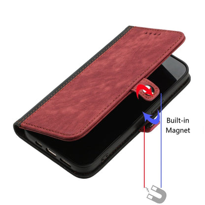 For Motorola Edge 5G 2024 Side Buckle Double Fold Hand Strap Leather Phone Case(Red) - Motorola Cases by buy2fix | Online Shopping UK | buy2fix