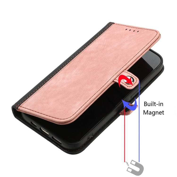 For Motorola Edge 5G 2024 Side Buckle Double Fold Hand Strap Leather Phone Case(Pink) - Motorola Cases by buy2fix | Online Shopping UK | buy2fix