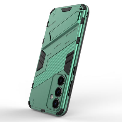 For Samsung Galaxy S23 FE 5G Punk Armor 2 in 1 PC + TPU Shockproof Phone Case with Invisible Holder(Green) - Galaxy S23 FE 5G Cases by buy2fix | Online Shopping UK | buy2fix