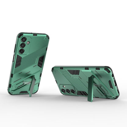 For Samsung Galaxy M15 5G Global Punk Armor 2 in 1 PC + TPU Shockproof Phone Case with Invisible Holder(Green) - Galaxy Phone Cases by buy2fix | Online Shopping UK | buy2fix