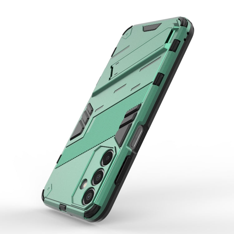 For Samsung Galaxy M15 5G Global Punk Armor 2 in 1 PC + TPU Shockproof Phone Case with Invisible Holder(Green) - Galaxy Phone Cases by buy2fix | Online Shopping UK | buy2fix