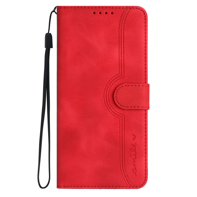 For Motorola Edge 5G 2024 Heart Pattern Skin Feel Leather Phone Case(Red) - Motorola Cases by buy2fix | Online Shopping UK | buy2fix