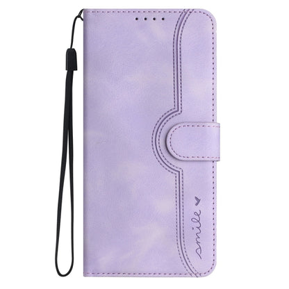 For Motorola Edge 5G 2024 Heart Pattern Skin Feel Leather Phone Case(Purple) - Motorola Cases by buy2fix | Online Shopping UK | buy2fix