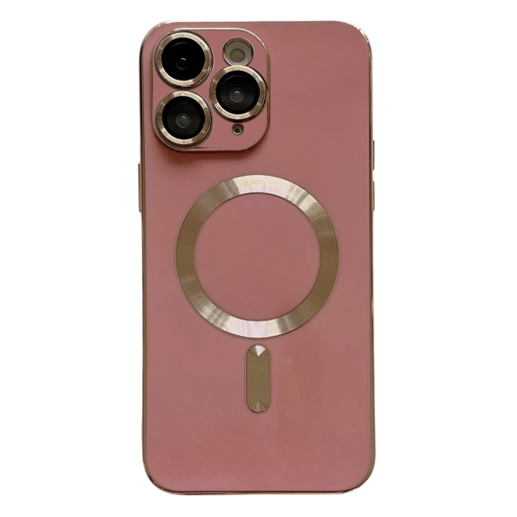 For iPhone 11 Pro Max Magsafe Plating TPU Phone Case with Lens Film(Rose Red) - iPhone 11 Pro Max Cases by buy2fix | Online Shopping UK | buy2fix