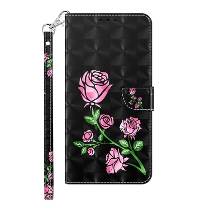 For Samsung Galaxy A05s 3D Painted Leather Phone Case(Rose) - Galaxy Phone Cases by buy2fix | Online Shopping UK | buy2fix