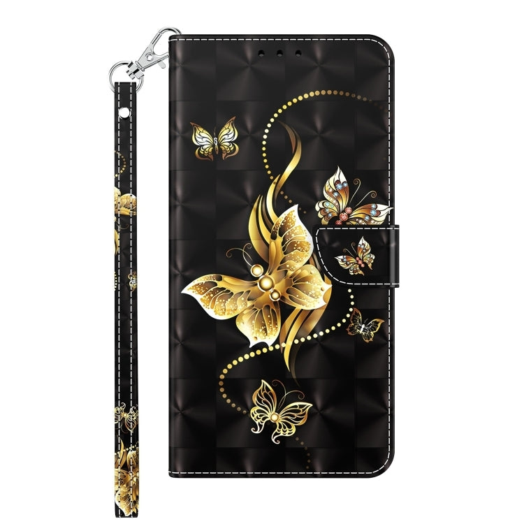 For Samsung Galaxy S24 5G 3D Painted Leather Phone Case(Golden Swallow Butterfly) - Galaxy S24 5G Cases by buy2fix | Online Shopping UK | buy2fix