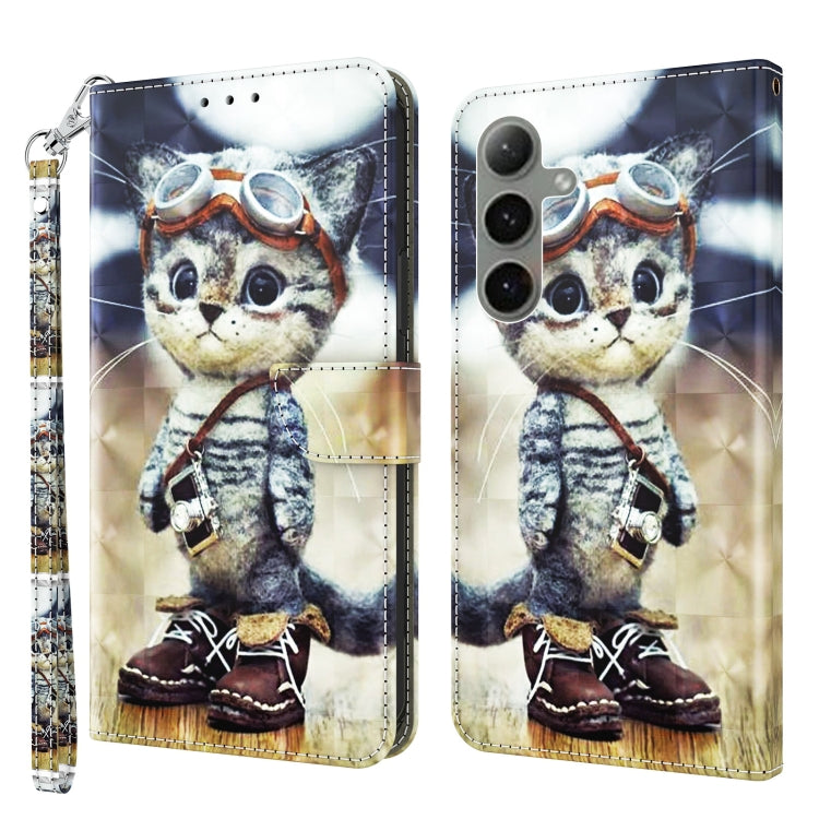 For Samsung Galaxy S24+ 5G 3D Painted Leather Phone Case(Naughty Cat) - Galaxy S24+ 5G Cases by buy2fix | Online Shopping UK | buy2fix