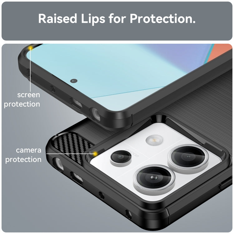 For Xiaomi Redmi Note 13 Pro 5G Brushed Texture Carbon Fiber TPU Phone Case(Black) - Note 13 Pro Cases by buy2fix | Online Shopping UK | buy2fix