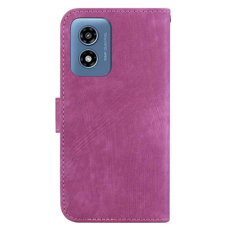 For Motorola Moto G Play 4G 2024 Little Tiger Embossed Leather Phone Case(Rose Red) - Motorola Cases by buy2fix | Online Shopping UK | buy2fix