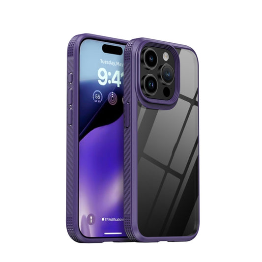 For iPhone 15 Pro Max iPAKY MG Series Transparent PC+TPU Phone Case(Purple) - iPhone 15 Pro Max Cases by iPAKY | Online Shopping UK | buy2fix