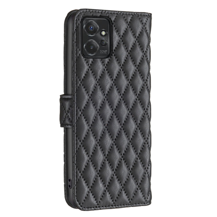 For Motorola Moto G Power 5G 2024 Diamond Lattice Wallet Flip Leather Phone Case(Black) - Motorola Cases by buy2fix | Online Shopping UK | buy2fix