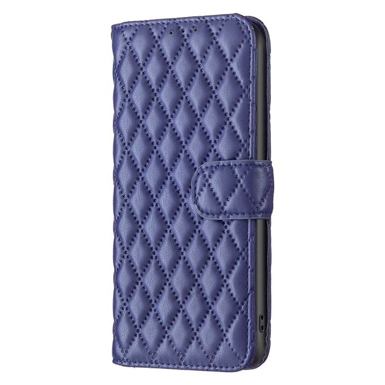 For Motorola Moto G24 Diamond Lattice Wallet Flip Leather Phone Case(Blue) - Motorola Cases by buy2fix | Online Shopping UK | buy2fix