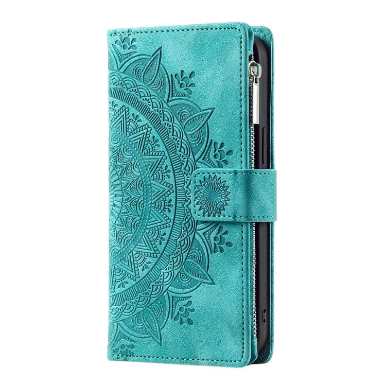 For Samsung Galaxy A23 4G / 5G Multi-Card Totem Zipper Leather Phone Case(Green) - Galaxy Phone Cases by buy2fix | Online Shopping UK | buy2fix