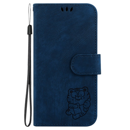 For Google Pixel 9 Pro Little Tiger Embossed Leather Phone Case(Dark Blue) - Google Cases by buy2fix | Online Shopping UK | buy2fix