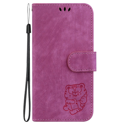 For Google Pixel 9 Pro Little Tiger Embossed Leather Phone Case(Rose Red) - Google Cases by buy2fix | Online Shopping UK | buy2fix