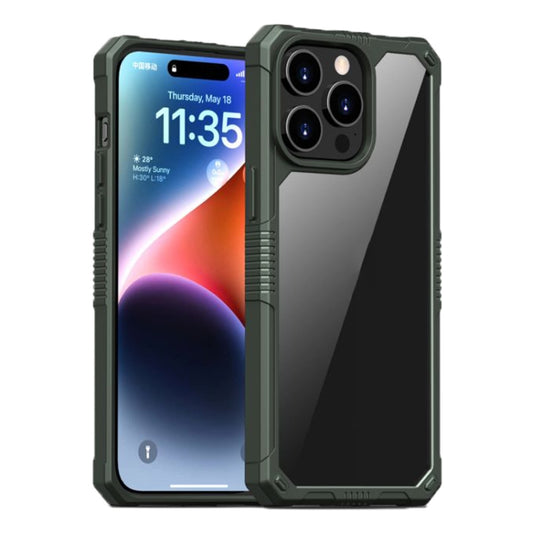 For iPhone 15 Pro Max iPAKY Guard Series Transparent PC+TPU Phone Case(Grey) - iPhone 15 Pro Max Cases by iPAKY | Online Shopping UK | buy2fix