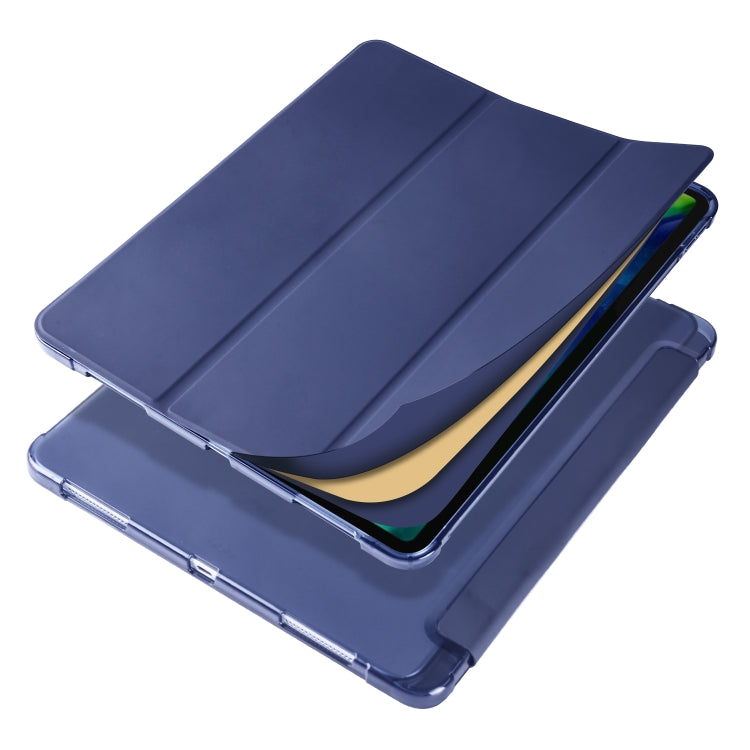 For iPad Air 13 2024 / iPad Pro 12.9 (2020) / iPad Pro 12.9(2018) 3-folding Horizontal Flip PU Leather + Shockproof TPU Tablet Case with Holder & Pen Slot(Dark Blue) - iPad Pro 12.9 (2020) Cases by buy2fix | Online Shopping UK | buy2fix