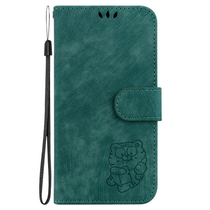 For OnePlus 11 Little Tiger Embossed Leather Phone Case(Green) - OnePlus Cases by buy2fix | Online Shopping UK | buy2fix