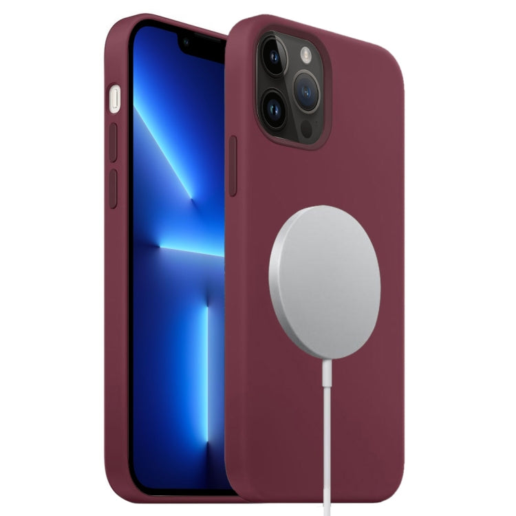 For iPhone 13 Pro MagSafe Liquid Silicone Full Coverage Phone Case(Wine Red) - iPhone 13 Pro Cases by buy2fix | Online Shopping UK | buy2fix