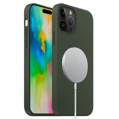 For iPhone 16 Pro Liquid Silicone Full Coverage MagSafe Phone Case(Deep Green) - More iPhone Cases by buy2fix | Online Shopping UK | buy2fix