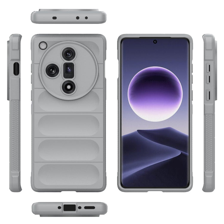 For OPPO Find X7 5G Magic Shield TPU + Flannel Phone Case(Grey) - OPPO Cases by buy2fix | Online Shopping UK | buy2fix