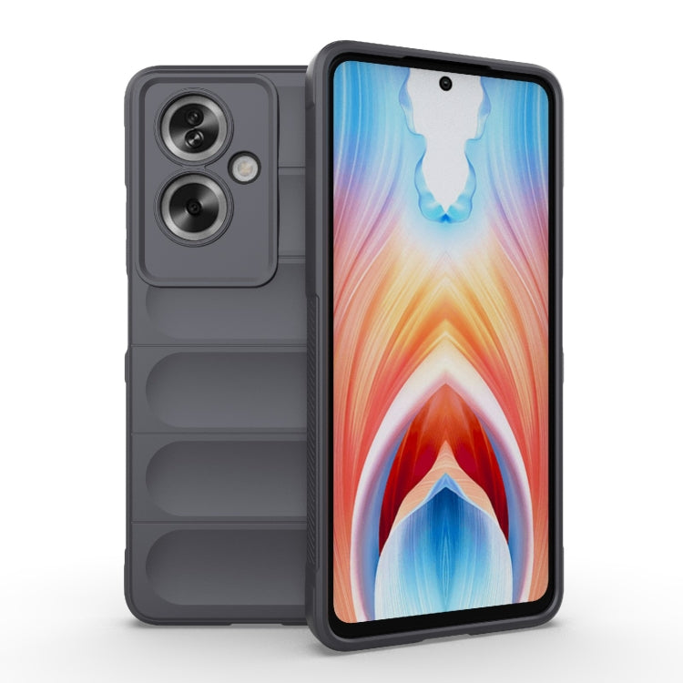 For OPPO A79 5G Global Magic Shield TPU + Flannel Phone Case(Dark Grey) - OPPO Cases by buy2fix | Online Shopping UK | buy2fix