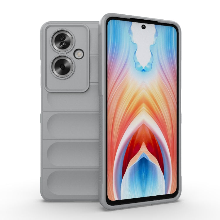 For OPPO A79 5G Global Magic Shield TPU + Flannel Phone Case(Grey) - OPPO Cases by buy2fix | Online Shopping UK | buy2fix